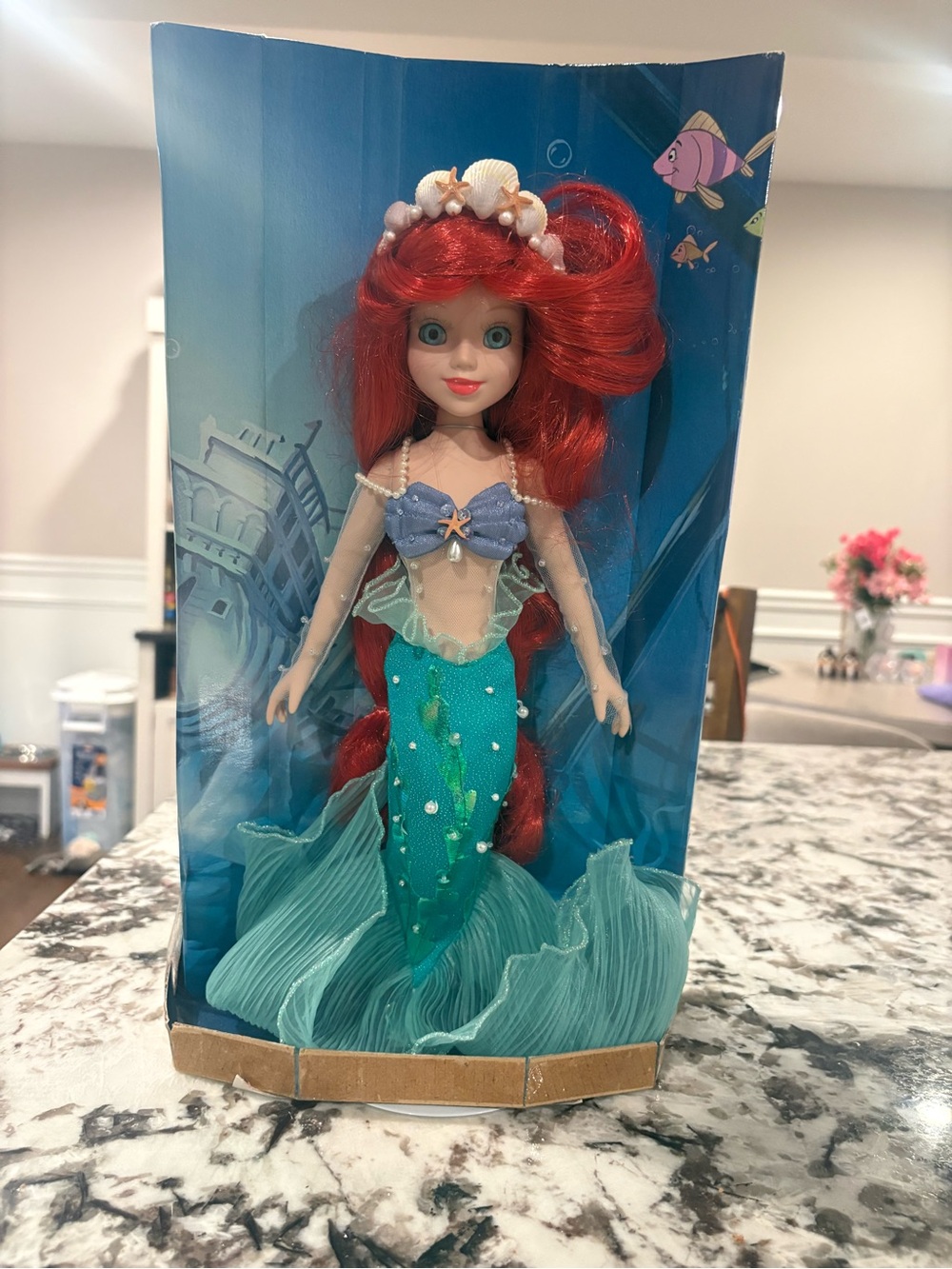 Disney's The Little Mermaid Ariel Porcelain Doll New Brass Key